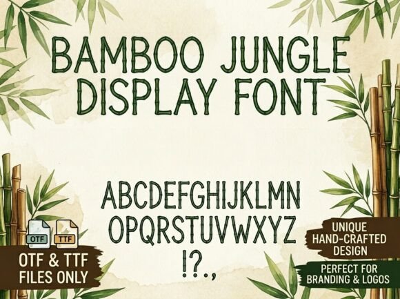 Bamboo Jungle: A Typeface for Tropical & Eco-Adventure Design